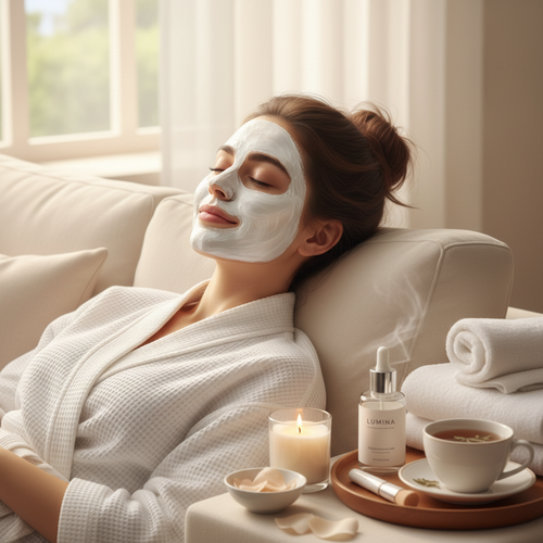 Fehér arcmaszk arcon