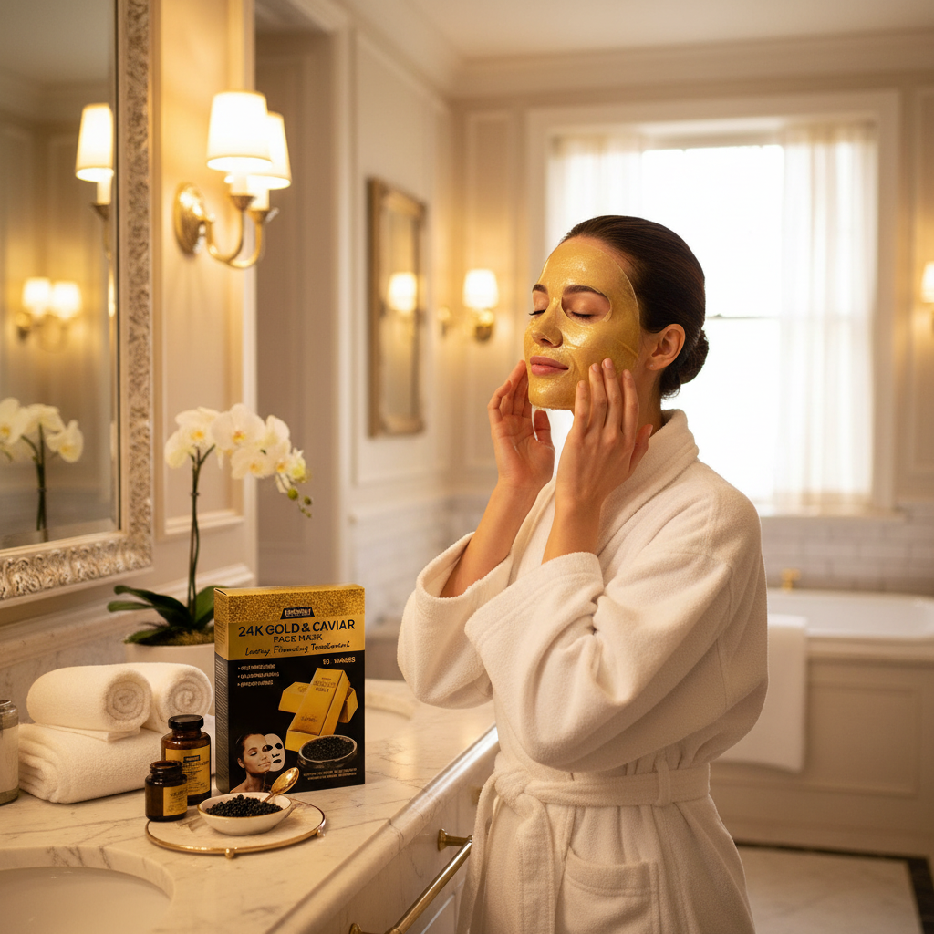 Haokali 24K Gold & Caviar Face Mask - lifestyle